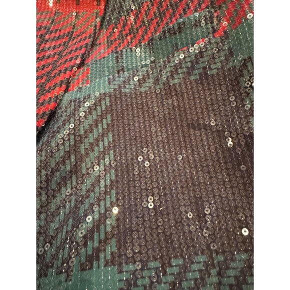 Johnny Wujek JCPenney Sequin Plaid Blazer Size M NWT Holiday Sparkle Jacket - Picture 3 of 15